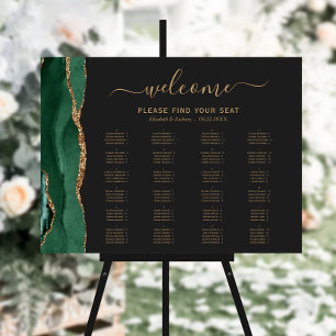Emerald Green Agate Alphabetical Wedding Seating Foam Board