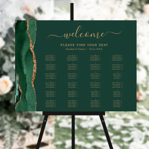 Emerald Green Agate Alphabetical Wedding Seating Foam Board