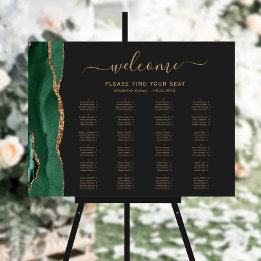 Emerald Green Agate Alphabetical Wedding Seating Foam Board