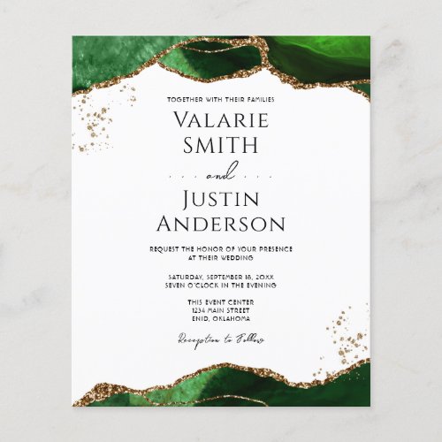 Emerald Green Agate Budget Wedding