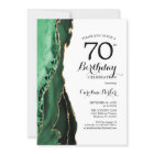 Emerald Green Agate Gold White 70th Birthday