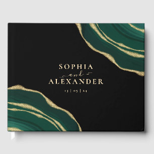 Emerald green agate  guest book