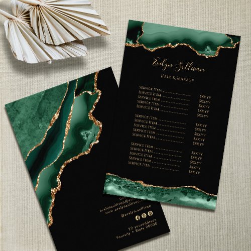 emerald green agate price list flyer
