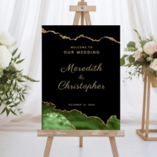 Emerald Green Agate Welcome Wedding Foam Board