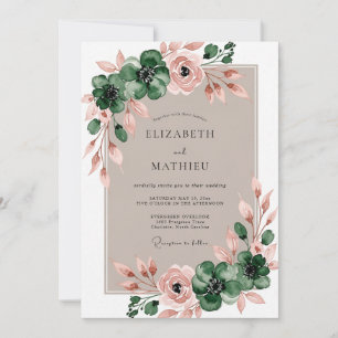 Emerald Green Alluring Botanical Wedding Invitation