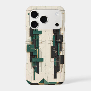 Emerald Green and Black Gold Architectural Towers iPhone 17 Pro Case