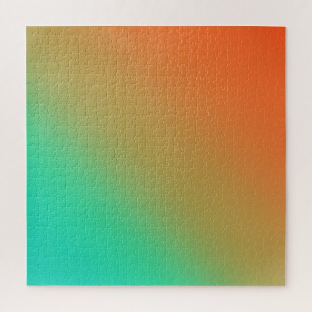 Emerald Green and Burnt Orange Gradient Puzzle (Vertical)