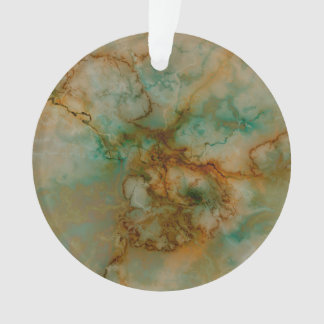 Emerald Green and Copper Gold Marble Ornament