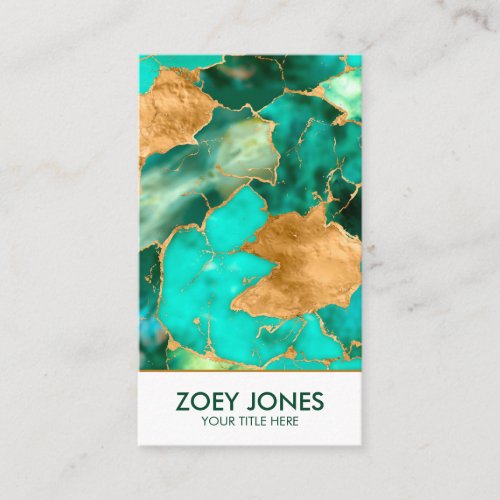 Emerald Green and Gold abstract Business Card