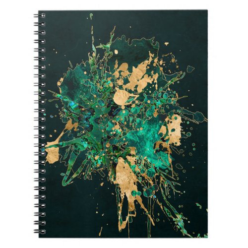 Emerald Green and Gold abstract Notebook