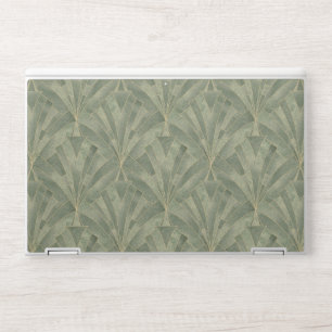 Emerald Green and Gold Art Deco Pattern HP Laptop Skin