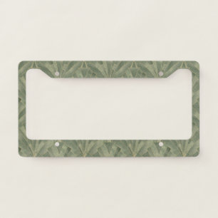 Emerald Green and Gold Art Deco Pattern License Plate Frame