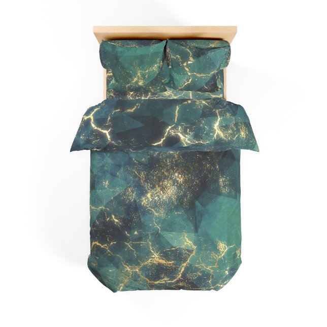 Emerald Green and Gold Bed Duvet Cover (Creator Uploaded)