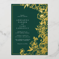 Emerald Green and Gold Floral | Garden Wedding