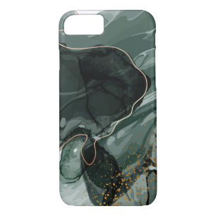 Emerald Green and Gold Marble, Marble Background iPhone 8/7 Case