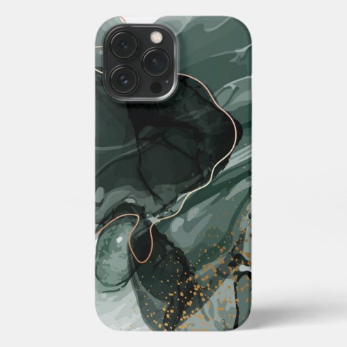 Emerald Green and Gold Marble Marble Background iPhone 13 Pro Max Case