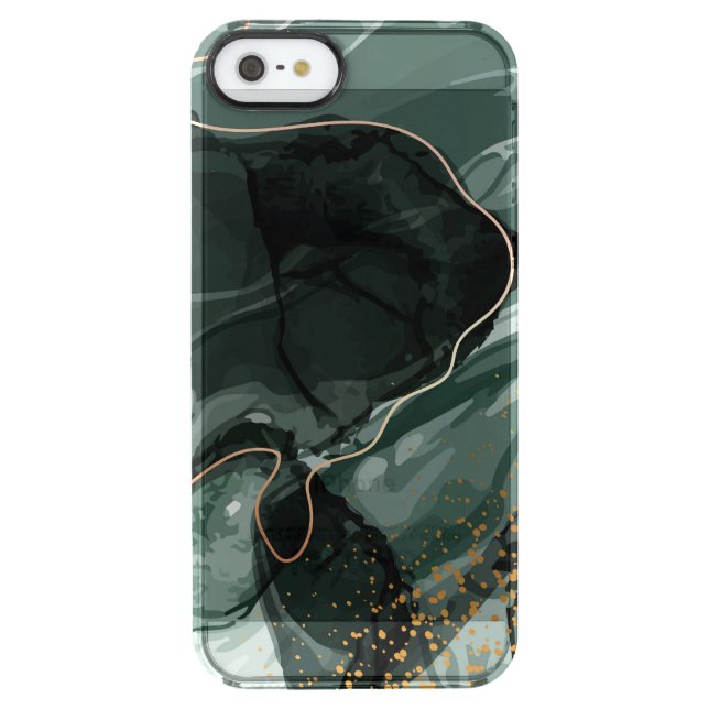 Emerald Green and Gold Marble, Marble Background Uncommon iPhone Case