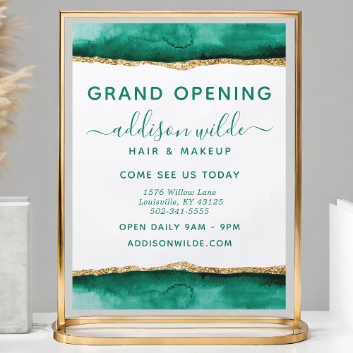 Emerald Green And Gold Watercolor Business Flyer