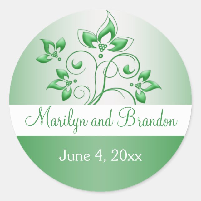 Emerald Green and White 1.5" Sticker (Front)