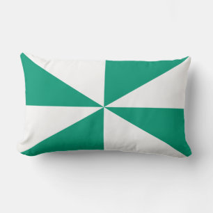 Emerald Green and White Pinwheel Lumbar Pillow