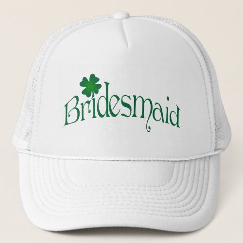 Emerald Green and White Shamrock Bridesmaid Cap