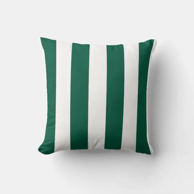 Emerald Green and White Striped Throw Pillow Zazzle