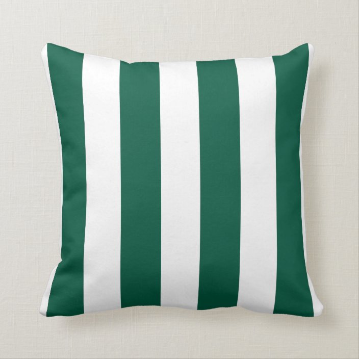 green and white striped pillows