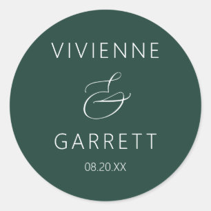 Emerald Green and White Wedding Envelope Seals
