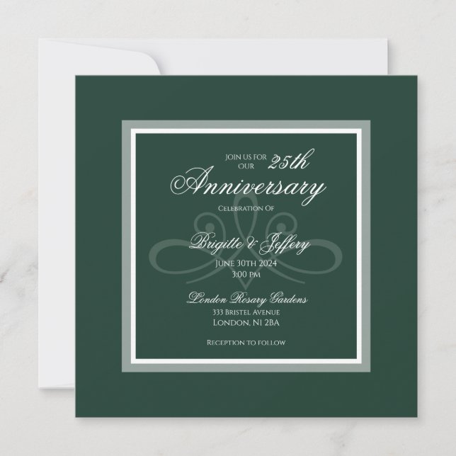Emerald green anniversary invitation (Front)