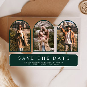Emerald Green Arch 3 Photo Wedding Save the Date