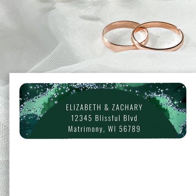 Emerald Green Arch Wedding Return Address Label (Creator Uploaded)