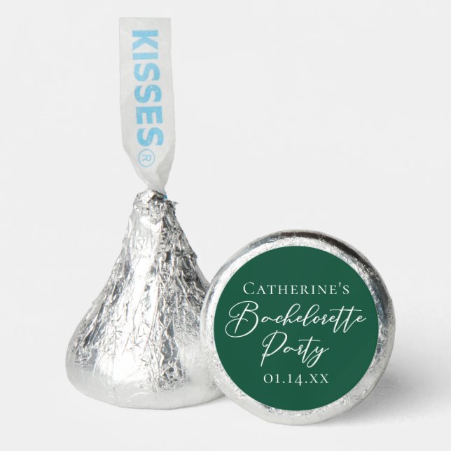 Emerald Green Bachelorette Party Personalized Hershey®'s Kisses® (Front)