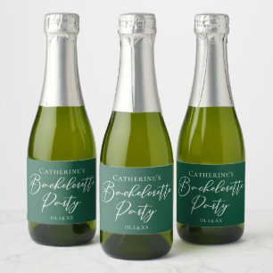 Emerald Green Bachelorette Party Personalized Mini Sparkling Wine Label