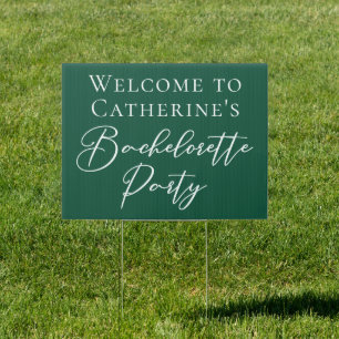 Emerald Green Bachelorette Party Personalized Yard Sign