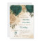 Emerald green beige gold botanical wedding