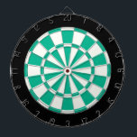 Emerald Green Black And White Dartboard With Darts<br><div class="desc">Emerald Green Black And White Dart Board</div>