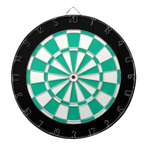 Emerald Green Black And White Dartboard With Darts