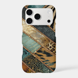 Emerald Green Black Gold Animal Print iPhone 17 Pro Case