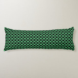 Emerald Green Black Hexagon Pattern Body Pillow