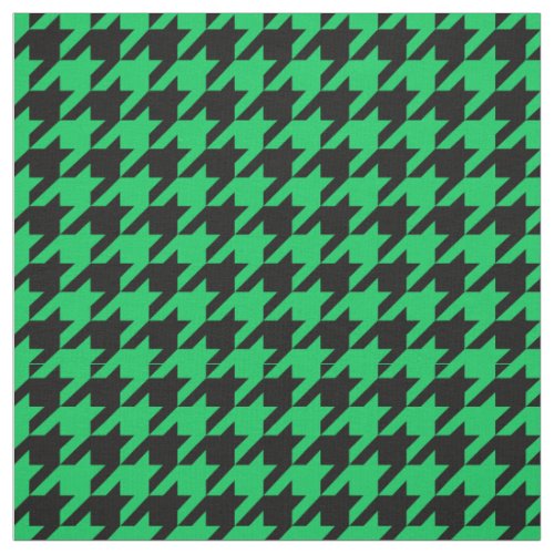 Emerald Green Black Houndstooth Pattern 2M Fabric