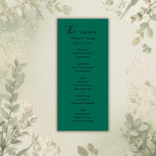 emerald green black menu greenery tropical card
