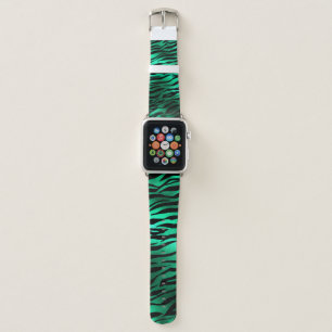 Emerald Green Black Tiger Stripes Wild Animals Apple Watch Band