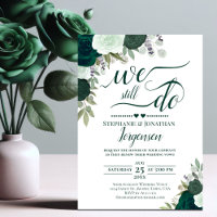 Emerald Green Boho Floral We Still Do Vow Renewal