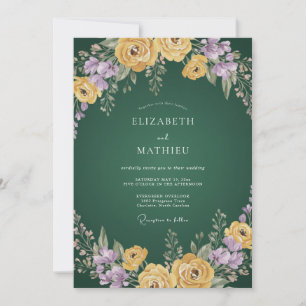 Emerald Green Bold Botanical Wedding Invitation