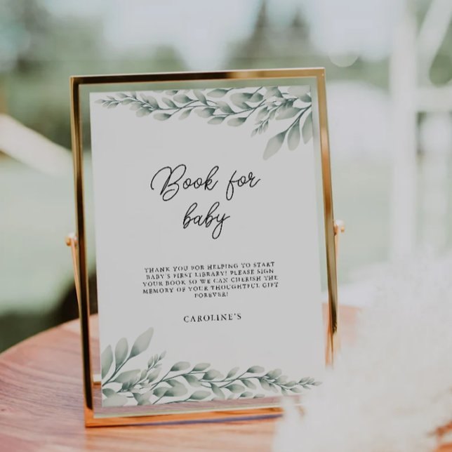 Emerald Green Book for Baby Sign, Baby Shower Invitation (Emerald Green Book for Baby Sign, Baby Shower Invitation)