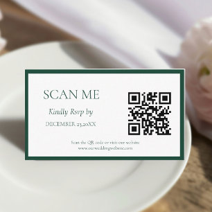 Emerald Green Botanical crest monogram wedding Enclosure Card