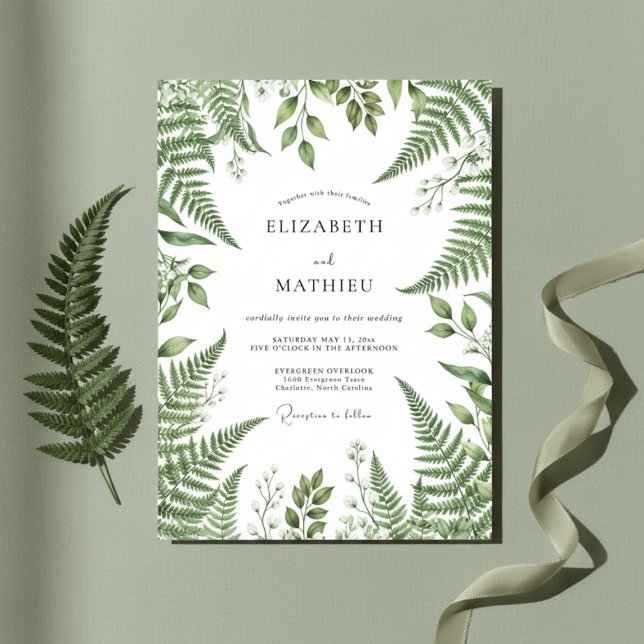 Emerald Green Botanical Romance Wedding Invitation (Creator Uploaded)