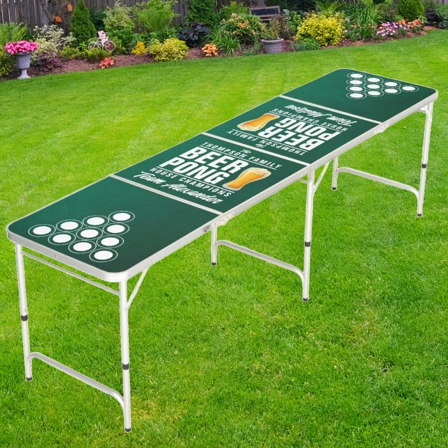 Emerald Green Brew Battle Champions w/ Team Names Beer Pong Table (Creator Uploaded)