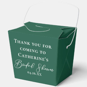 Emerald Green Bridal Shower Customized Fortune Favor Boxes