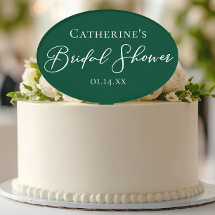 Emerald Green Bridal Shower Personalized Cake Topper